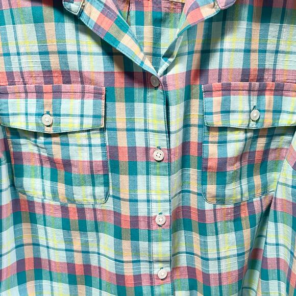 Croft & Barrow Womens Button Down Shirt Size 1X Three Quarter Roll Tab Sleeve - Picture 3 of 8